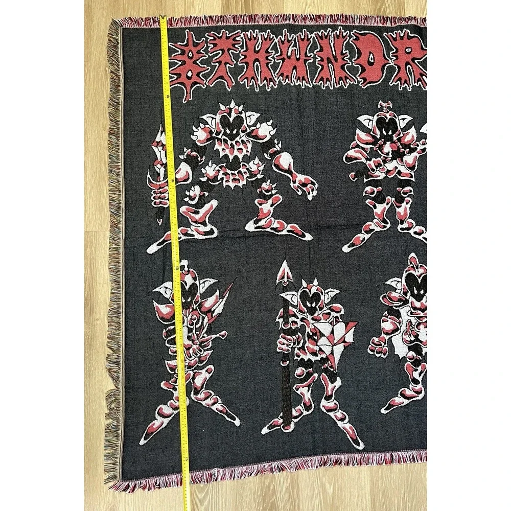 STKWNDR Woven Tapestry Throw Blanket Goth Goblin Knight Gothic Grunge Y2K 63x55